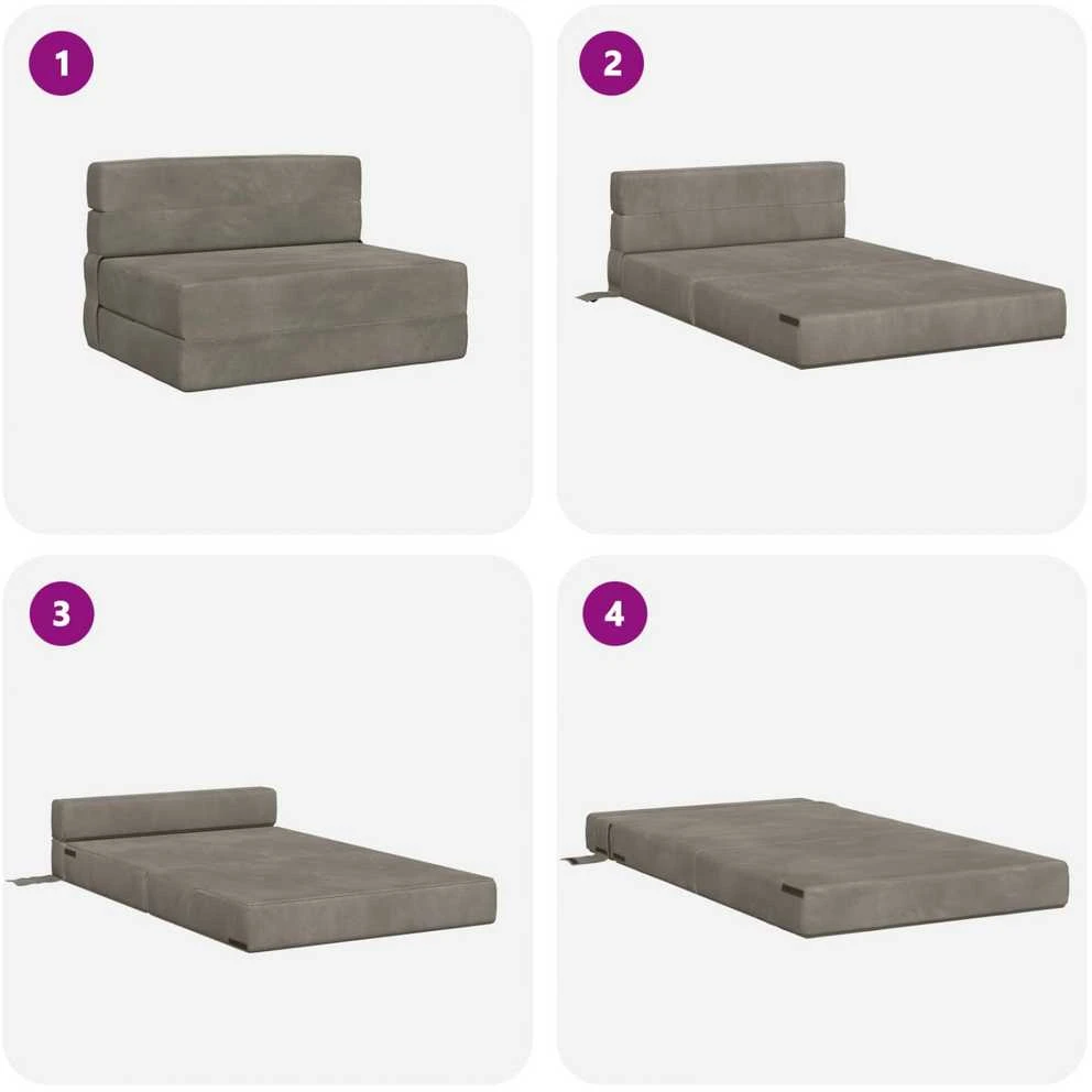 Sofa Sulankstomas Sofos Lova Šviesiai pilka 100 x 80 x 60 cm Audinys