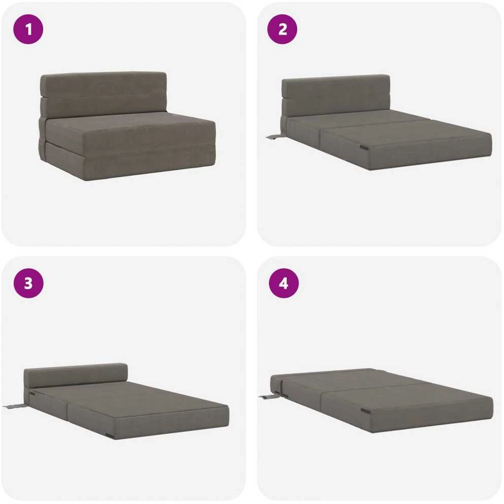 Sofa Sulankstomas Sofos Lova Šviesiai pilka 100 x 80 x 60 cm Audinys