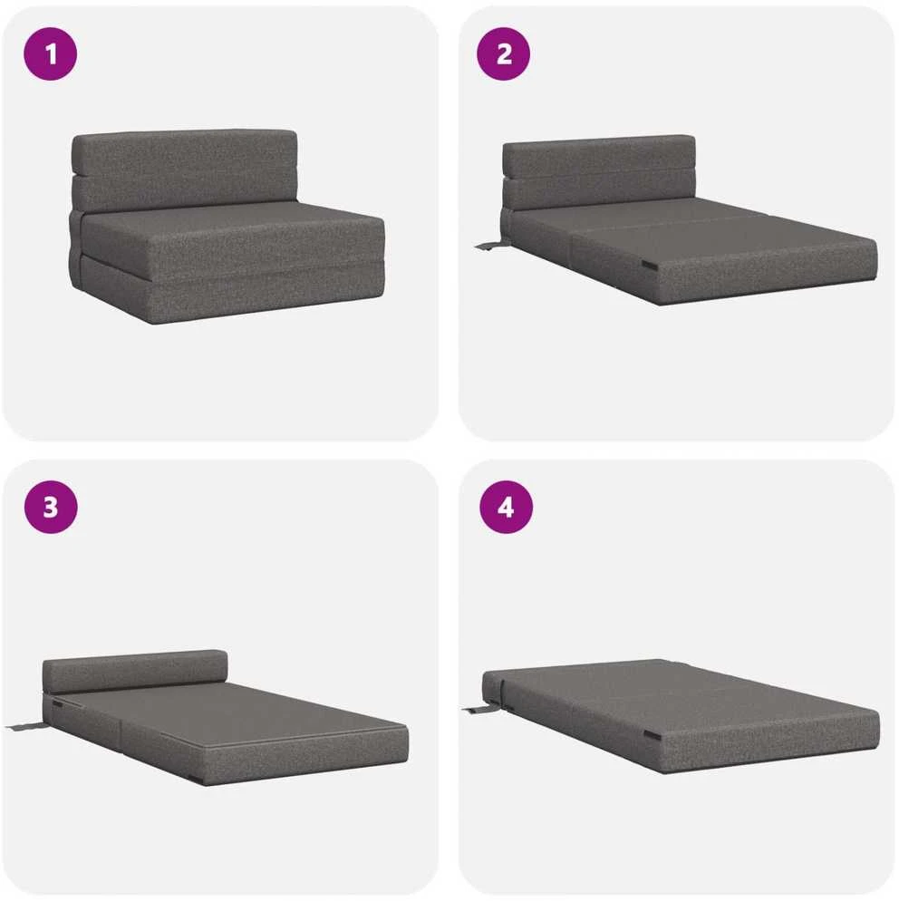 Sofa Sulankstomas Sofos Lova Šviesiai pilka 100 x 80 x 60 cm Audinys