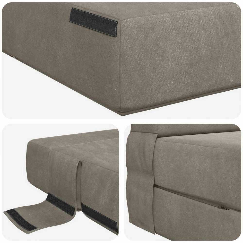 Sofa Sulankstomas Sofos Lova Šviesiai pilka 100 x 80 x 60 cm Audinys