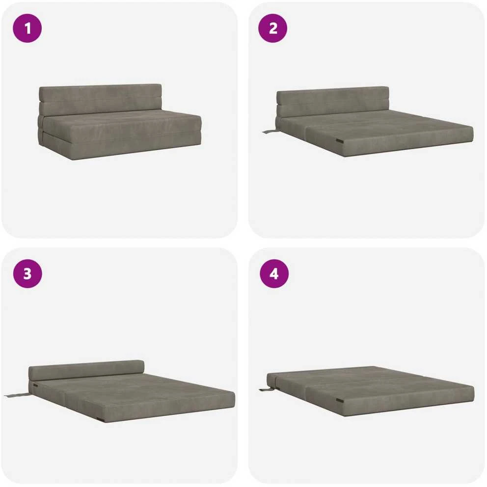 Sofa Sulankstomas Sofos Lova Šviesiai pilka 152 x 86,5 x 60 cm