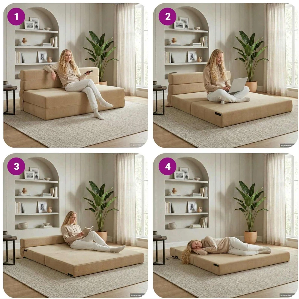 Sofa Sulankstomas Sofos Lova Žalias pilkas 152 x 86,5 x 60 cm