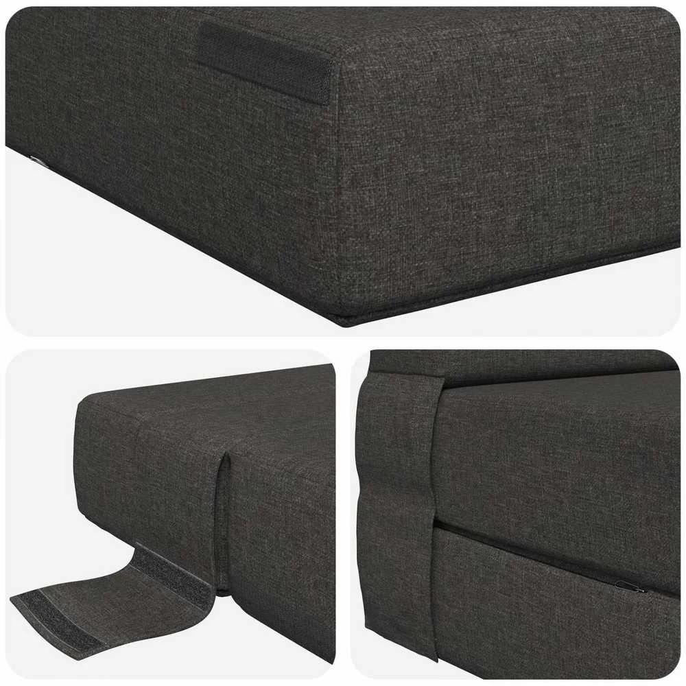 Sofa Sulankstomas Sofos Lova Tamsiai pilka 70 x 80 x 60 cm Audinys