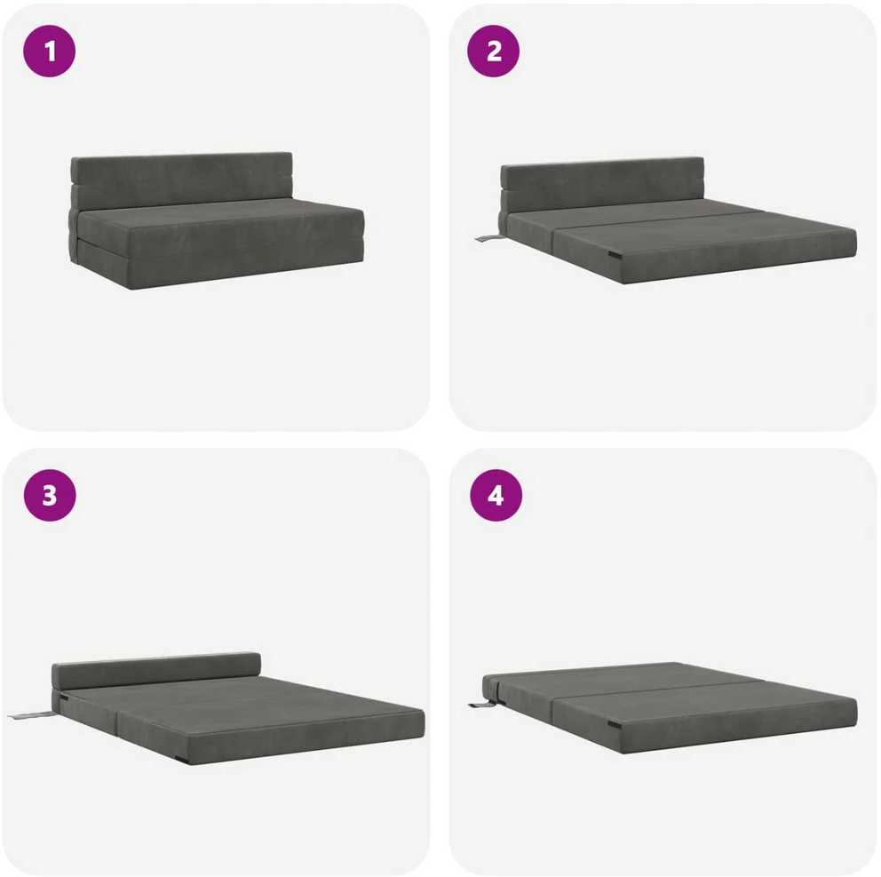 Sofa Sulankstomas Sofos Lova Tamsiai pilka 152 x 86,5 x 60 cm