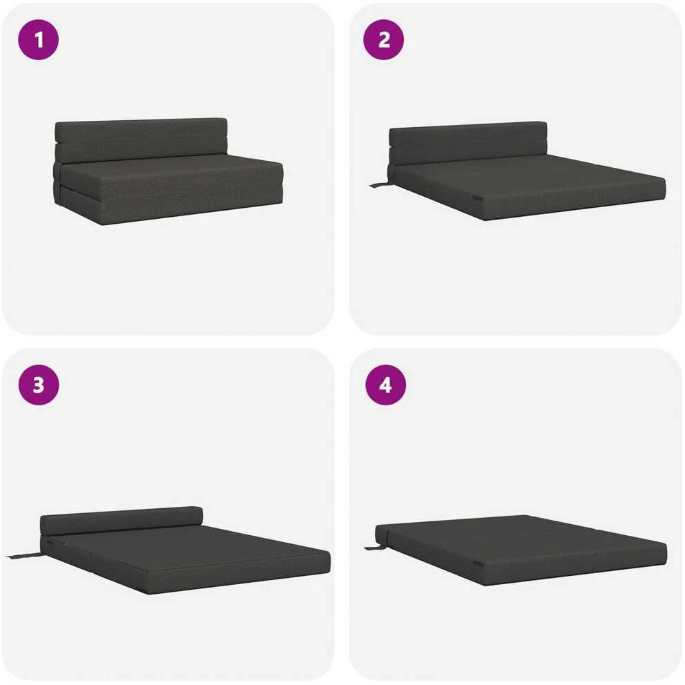 Sofa Sulankstomas Sofos Lova Tamsiai pilka 152 x 86,5 x 60 cm