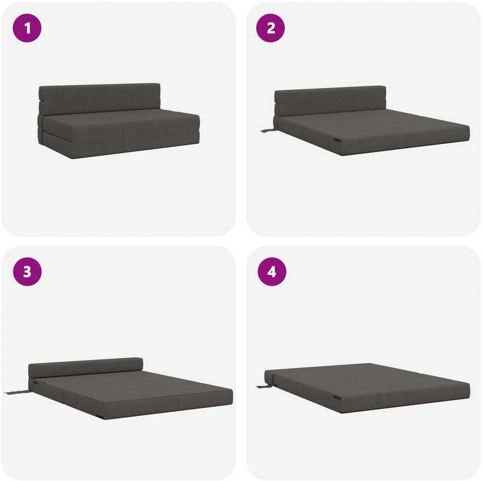 Sofa Sulankstomas Sofos Lova Tamsiai pilka 152 x 86,5 x 60 cm