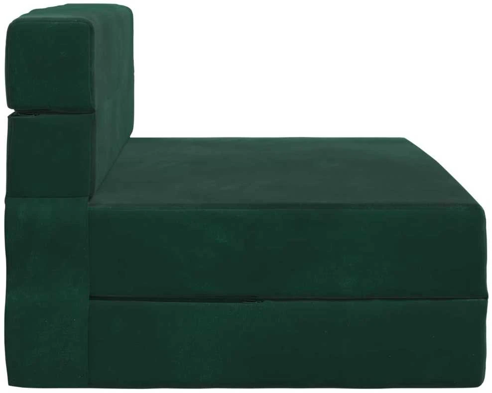 Sulankstomas Sofas-Lova Tamsiai žalia 190 x 100 x 15 cm Aksomas