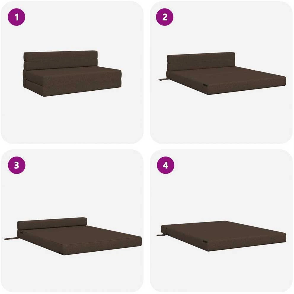 Sofa Sulankstomas Sofos Lova Taupe 152 x 86,5 x 60 cm Audinys