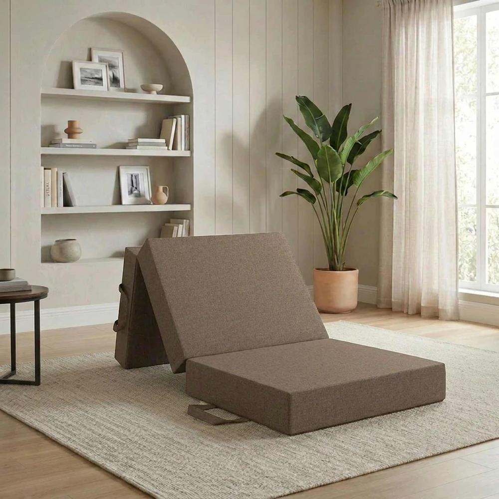 Čiužinys Sulankstomas Sofos Lova 75 x 63 x 45 cm Taupe
