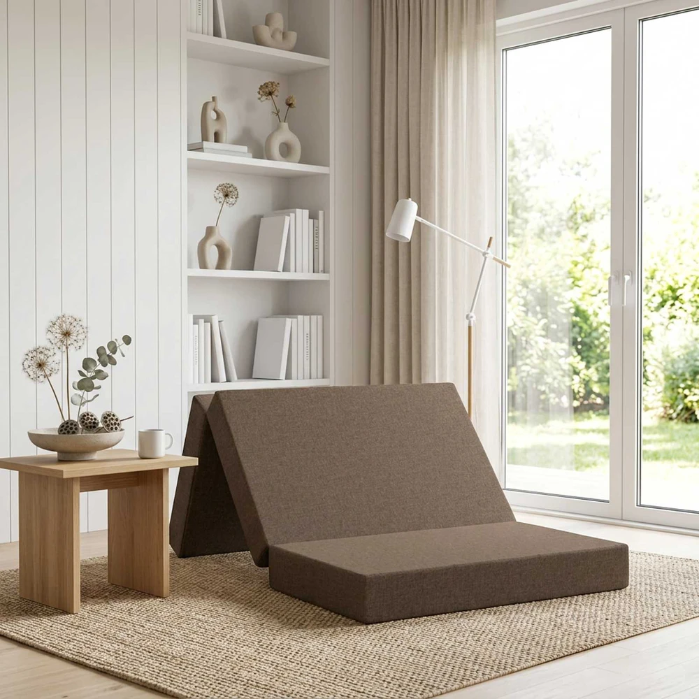 Čiužinys Sulankstomas Sofos Lova 90 x 67 x 45 cm Taupe
