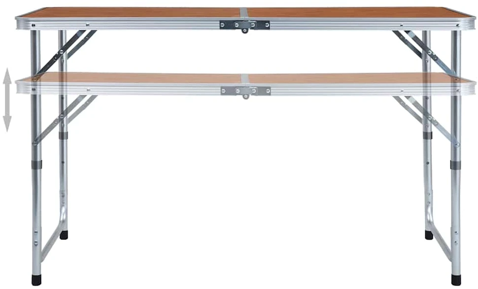 Sulankstomas stovyklavimo stalas, 120x60cm, aliuminis