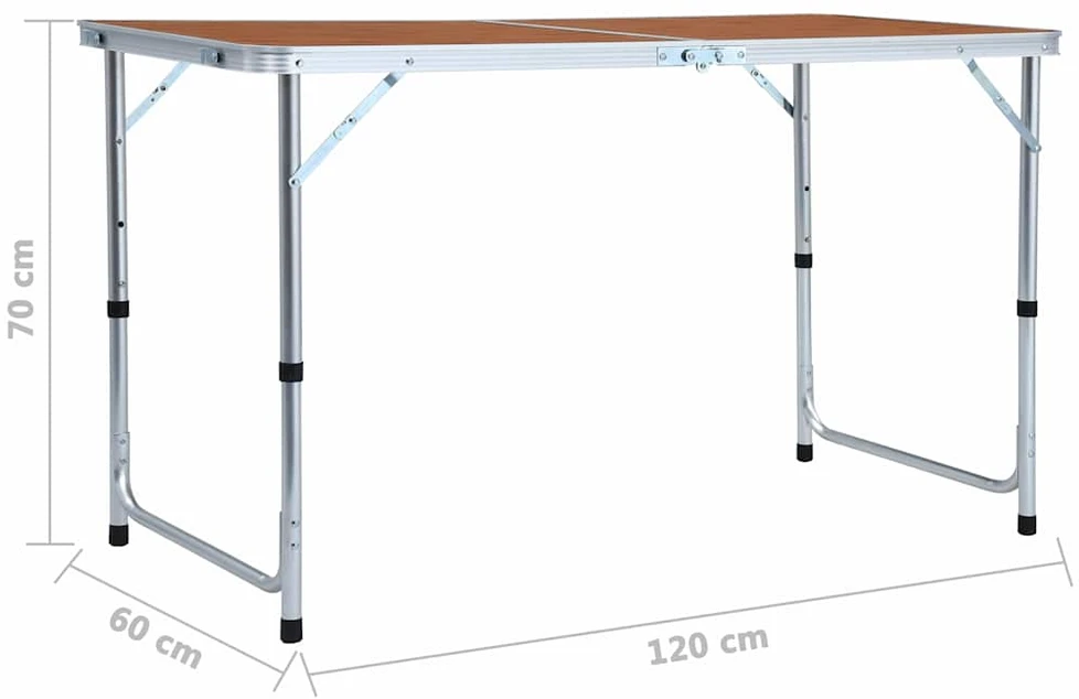 Sulankstomas stovyklavimo stalas, 120x60cm, aliuminis