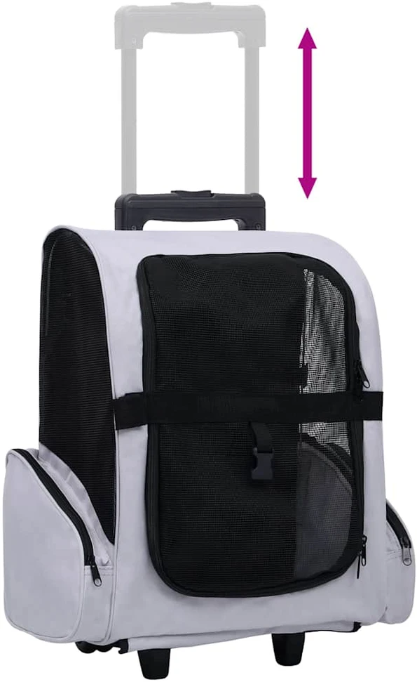 Sulankstomas universalus augintinio vežimėlis, pilkos spalvos