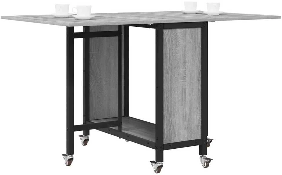 Sulankstomas valgomojo stalas su ratukais 130 x 80 x 76,5 cm