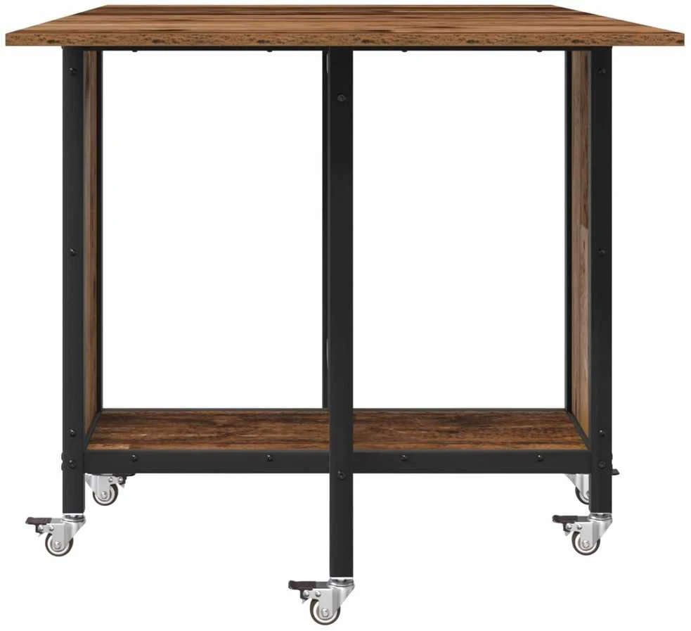 Sulankstomas valgomojo stalas su ratukais 130 x 80 x 76,5 cm