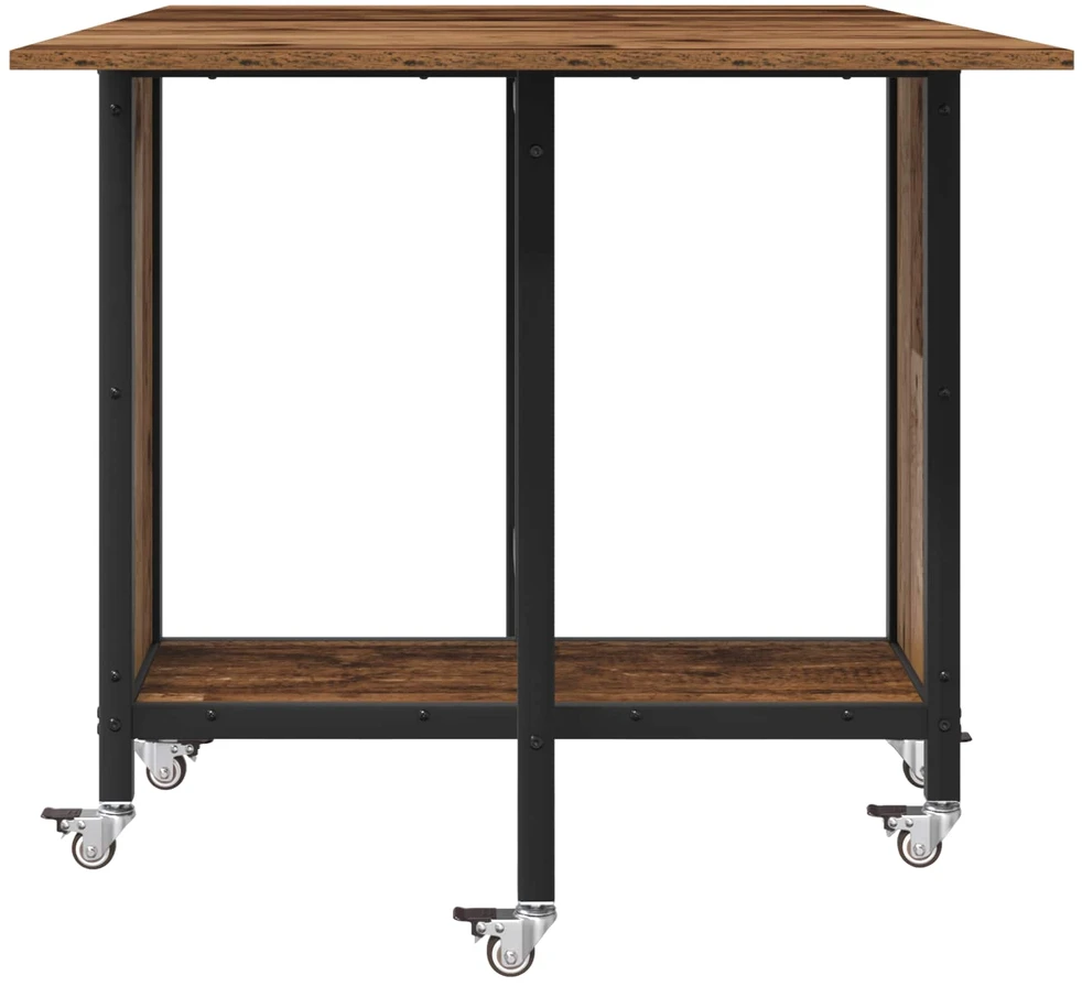 Sulankstomas valgomojo stalas su ratukais 130 x 80 x 76,5 cm