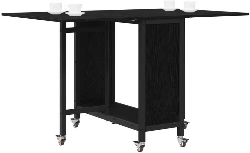 Sulankstomas valgomojo stalas su ratukais 130 x 80 x 76,5 cm
