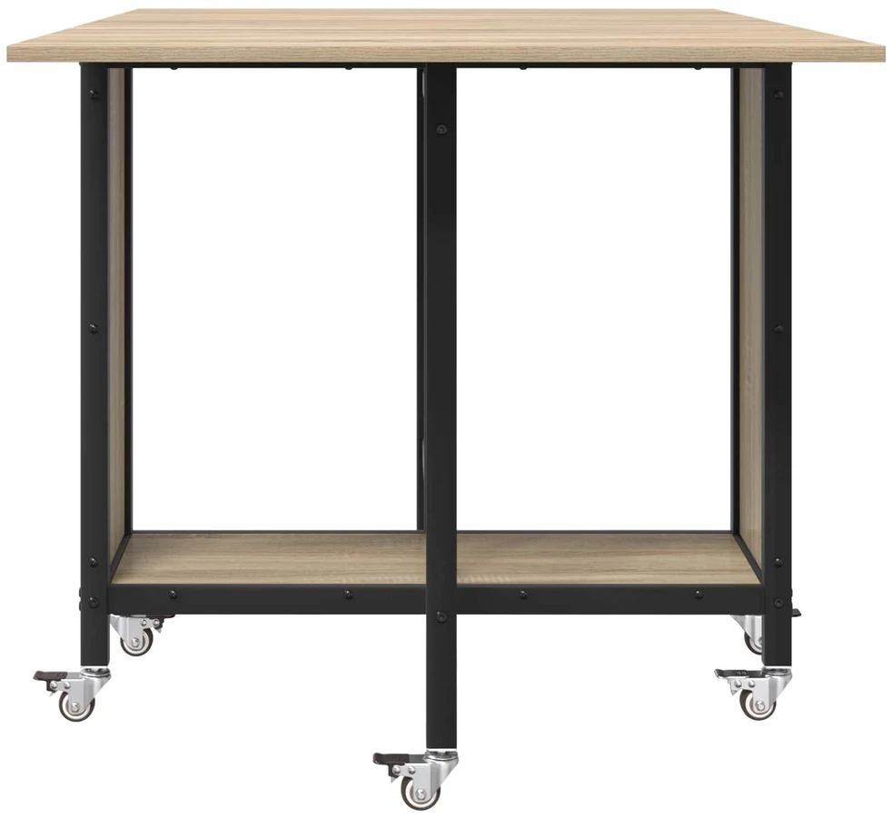 Sulankstomas valgomojo stalas su ratukais 130 x 80 x 76,5 cm