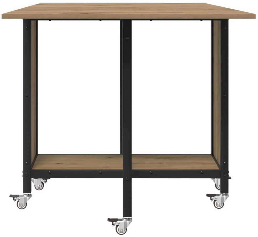 Sulankstomas valgomojo stalas su ratukais 130 x 80 x 76,5 cm