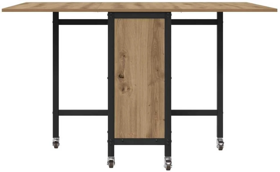 Sulankstomas valgomojo stalas su ratukais 130 x 80 x 76,5 cm