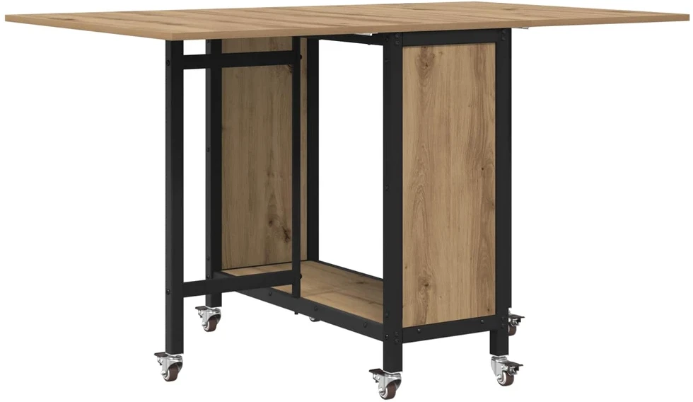 Sulankstomas valgomojo stalas su ratukais 130 x 80 x 76,5 cm