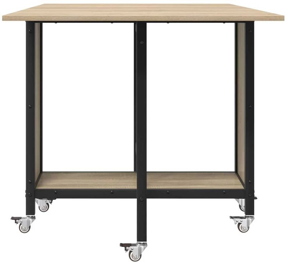 Sulankstomas valgomojo stalas su ratukais 130 x 80 x 76,5 cm