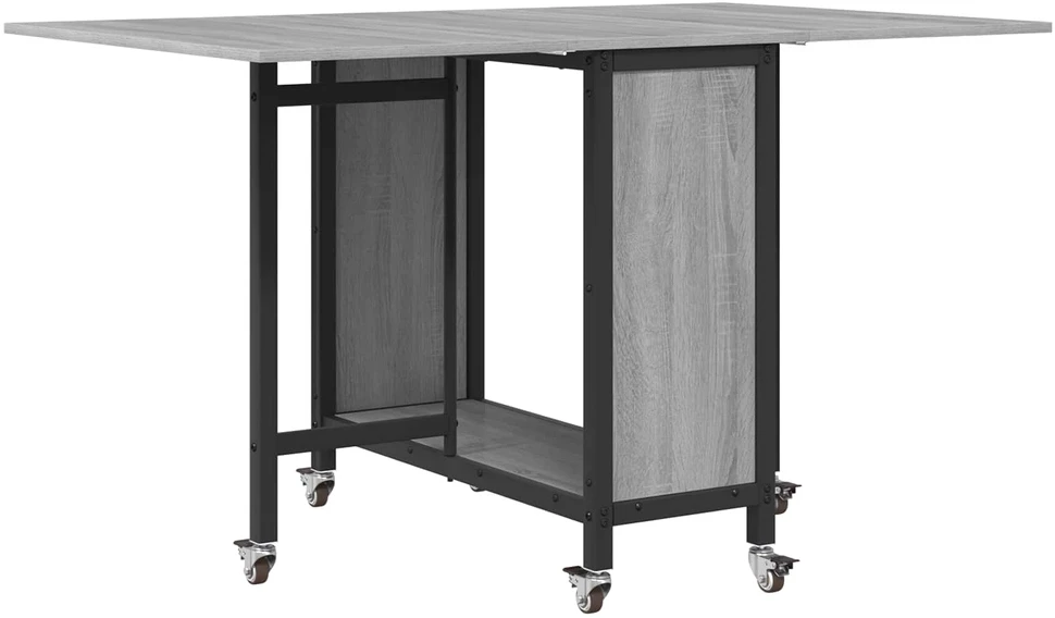 Sulankstomas valgomojo stalas su ratukais 130 x 80 x 76,5 cm