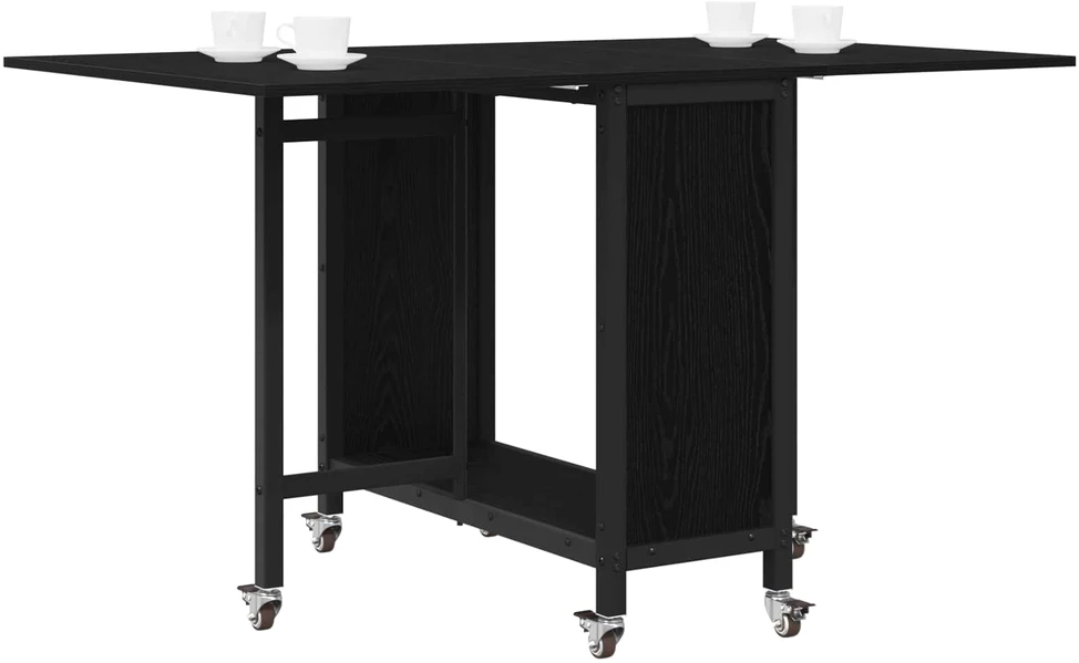 Sulankstomas valgomojo stalas su ratukais 130 x 80 x 76,5 cm