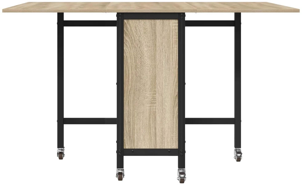 Sulankstomas valgomojo stalas su ratukais 130 x 80 x 76,5 cm