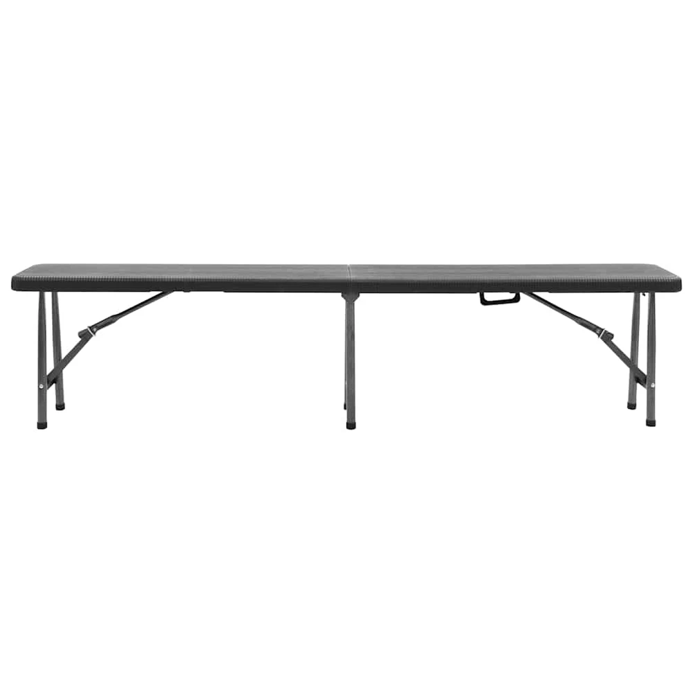 Sulankstomi sodo suoliukai, 2vnt., juodos spalvos, 180cm, HDPE