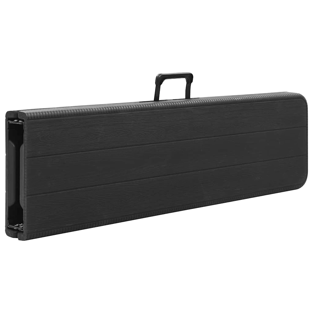 Sulankstomi sodo suoliukai, 2vnt., juodos spalvos, 180cm, HDPE