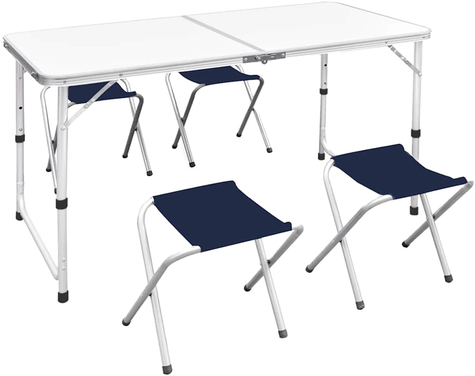 Sulankstomo stovyklavimo stalo ir 4 kėdžių komplektas, 120x60cm