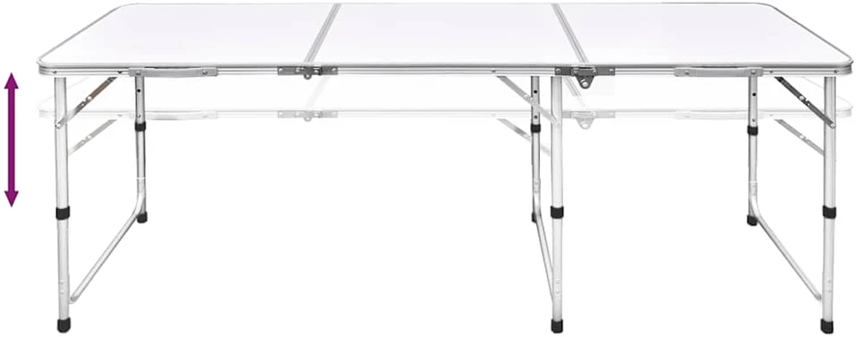 Sulankstomo stovyklavimo stalo ir 6 kėdžių komplektas, 180x60cm