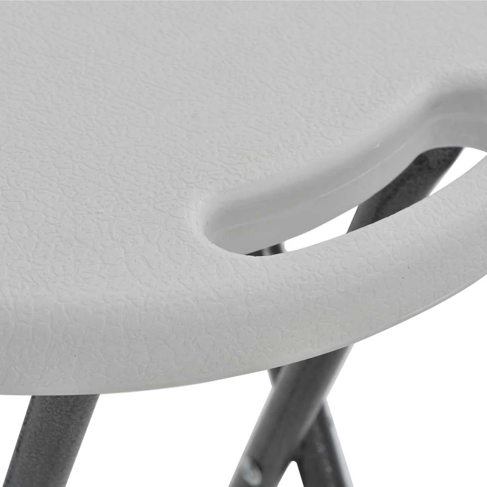 Sulankstomos baro taburetės, 2 vnt., HDPE ir plienas, baltos