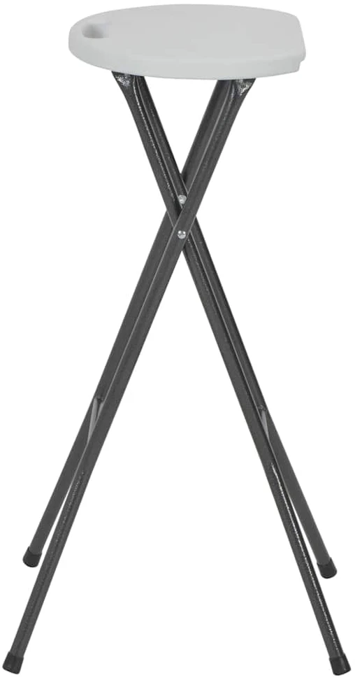 Sulankstomos baro taburetės, 2 vnt., HDPE ir plienas, baltos
