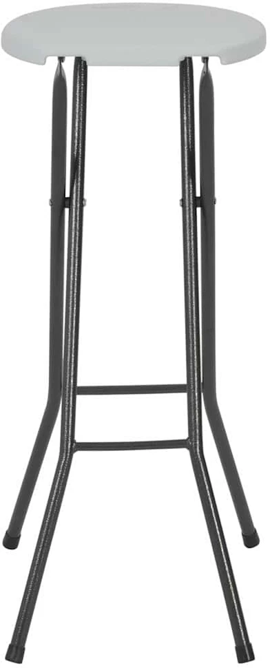 Sulankstomos baro taburetės, 2 vnt., HDPE ir plienas, baltos