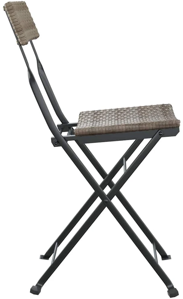 Sulankstomos bistro kėdės, 4vnt., pilkos, poliratanas/plienas