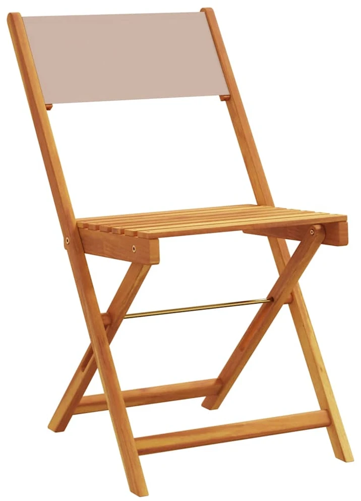 Sulankstomos sodo kėdės, 8vnt., taupe, audinys/mediena