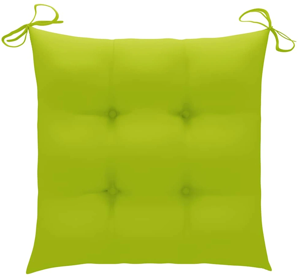 Sodo kėdės su šviesiai žaliomis pagalvėlėmis, 2vnt., tikmedis
