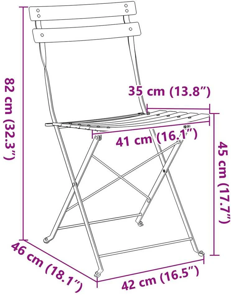 Sodo sulankstoma kėdė 2 vnt. Balta metalas