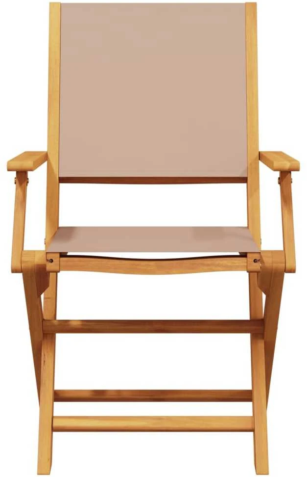 Sulankstomos sodo kėdės, 4vnt., taupe, audinys/mediena