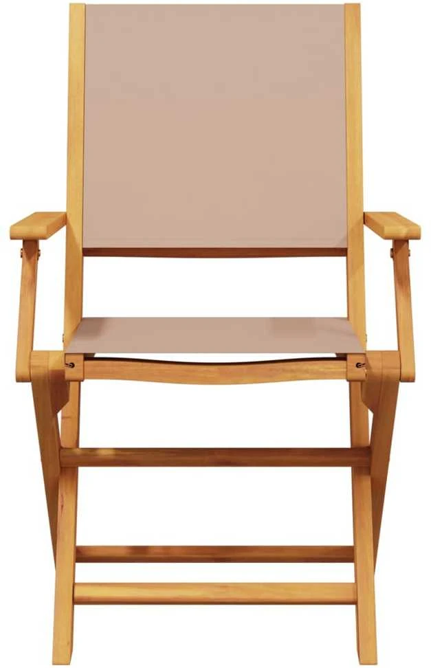Sulankstomos sodo kėdės, 8vnt., taupe, audinys/mediena