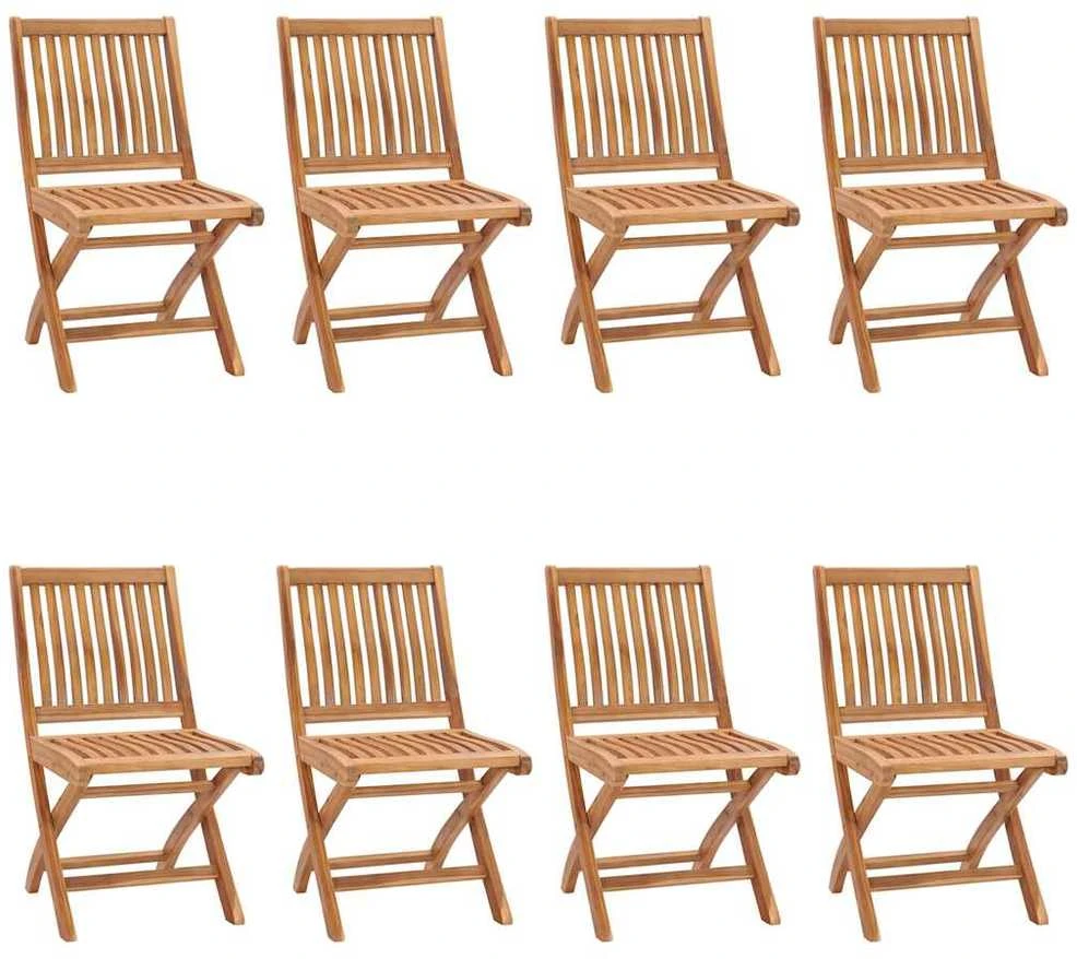Sulankstomos sodo kėdės su pagalvėlėmis, 8vnt., tikmedis