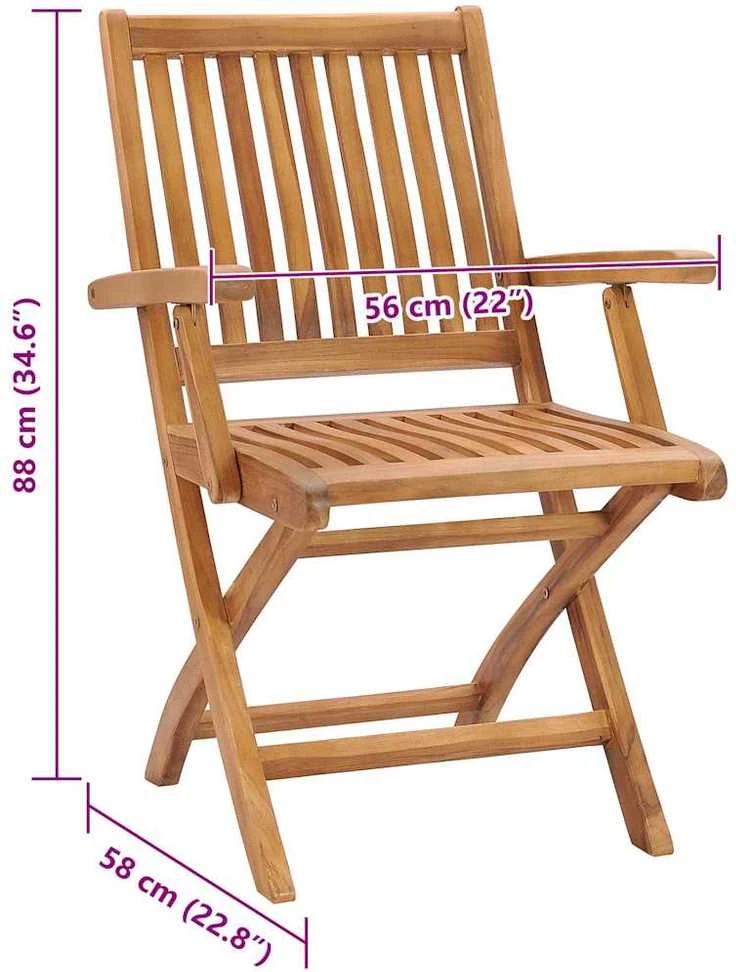Sulankstomos kėdės su pagalvėlėmis, 8 vnt., masyvi tikmedžio mediena