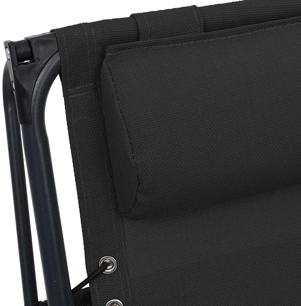 Sofa Sulankstomos terasos kėdės, 2 vnt., juoda, tekstilenas