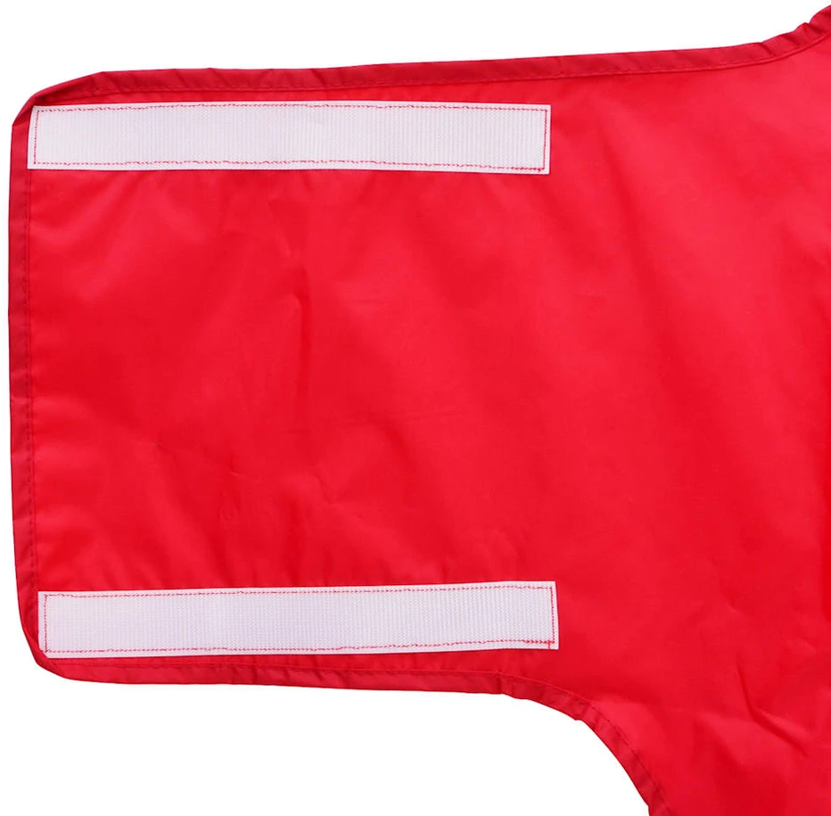 Šuns lietpaltis su šviesą atspindinčiomis juostelėmis, poliesteris, raudonas, 3XL