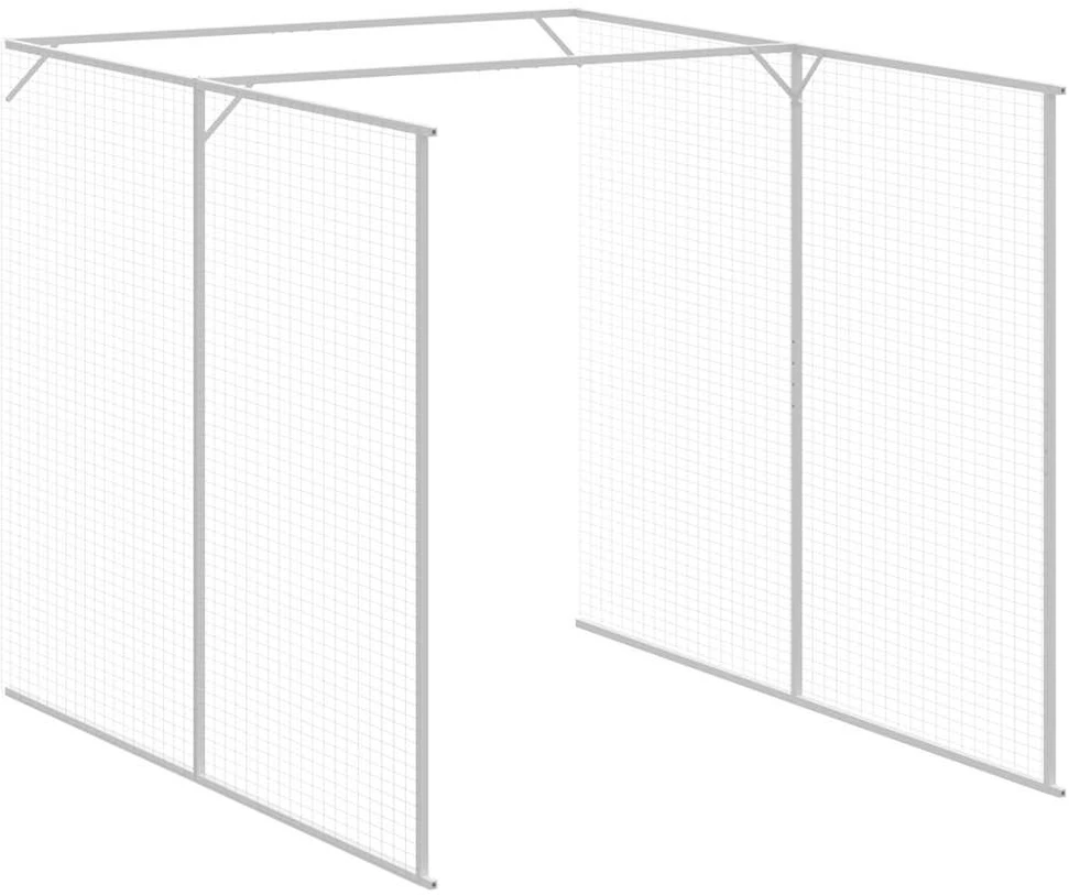 Šuns narvas su aptvaru, šviesiai pilkas, 165x659x181cm, plienas