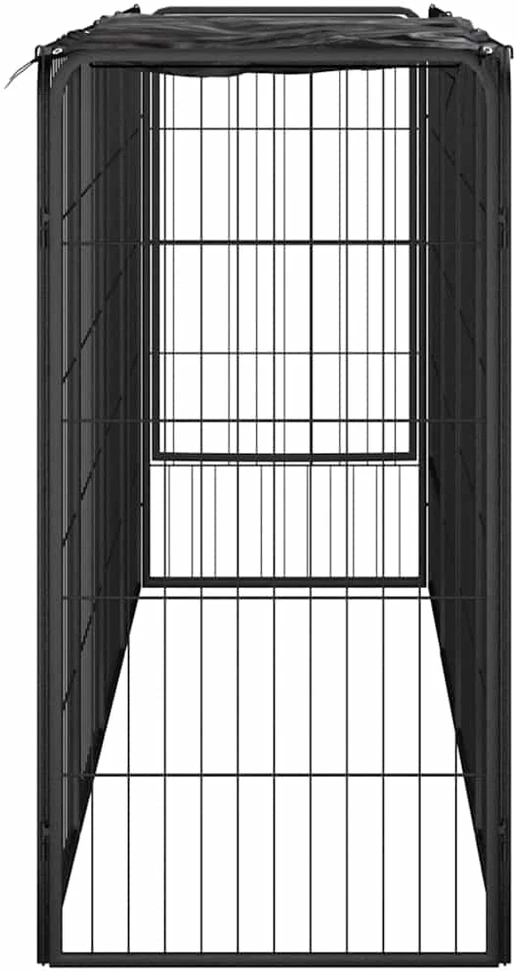 Šunų aptvaras, 10 segmentų, juodas, 50x100cm, plienas