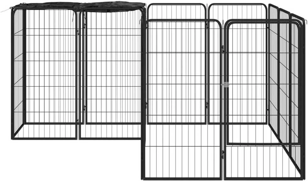 Šunų aptvaras, 14 segmentų, juodas, 50x100cm, plienas