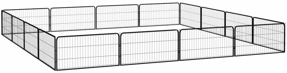 Šunų aptvaras, 16 segmentų, juodas, 100x50cm, plienas